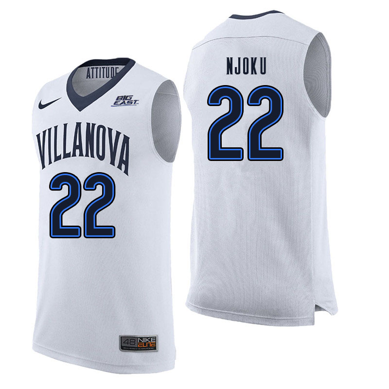 Men #22 Nnanna Njoku Willanova Wildcats College Basketball Jerseys Sale-White - Click Image to Close